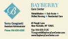 Business cards for a nursing home / care center.