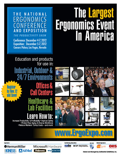 Printed conference planner for a National Ergonomics show.