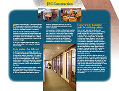 Printed brochure for a construction company: interior page.
