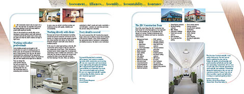 Printed brochure for a construction company: interior spread.