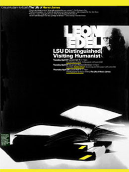 Poster for humanities lecturer, Leon Edel.